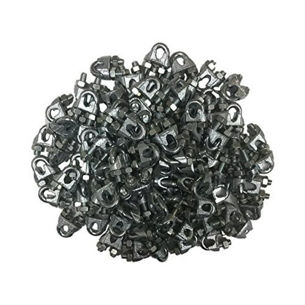 100-Pack Stainless Steel Malleable Wire Rope Clips 3/16 100-Pack Stainless Steel Malleable Wire Rope Clips 3/16